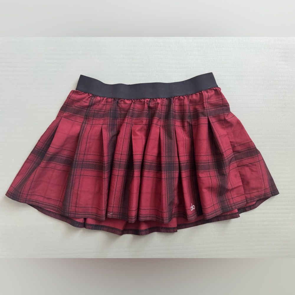 Alo yoga plaid red legacy tennis skirt